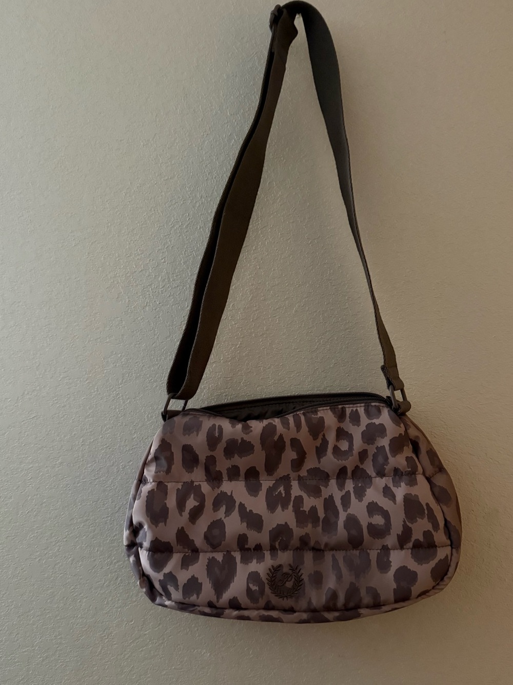 PINK Victoria's Secret Leopard Print Crossbody in Taupe and Brown